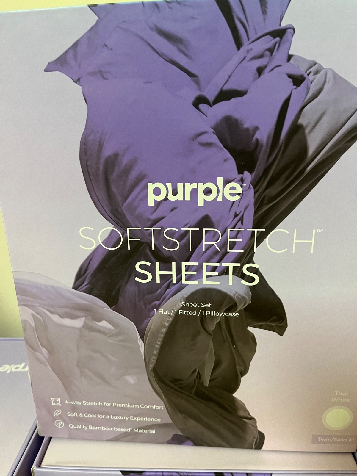 Purple Brand Bamboo SoftStretch Sheet set True White Twin XL gallery