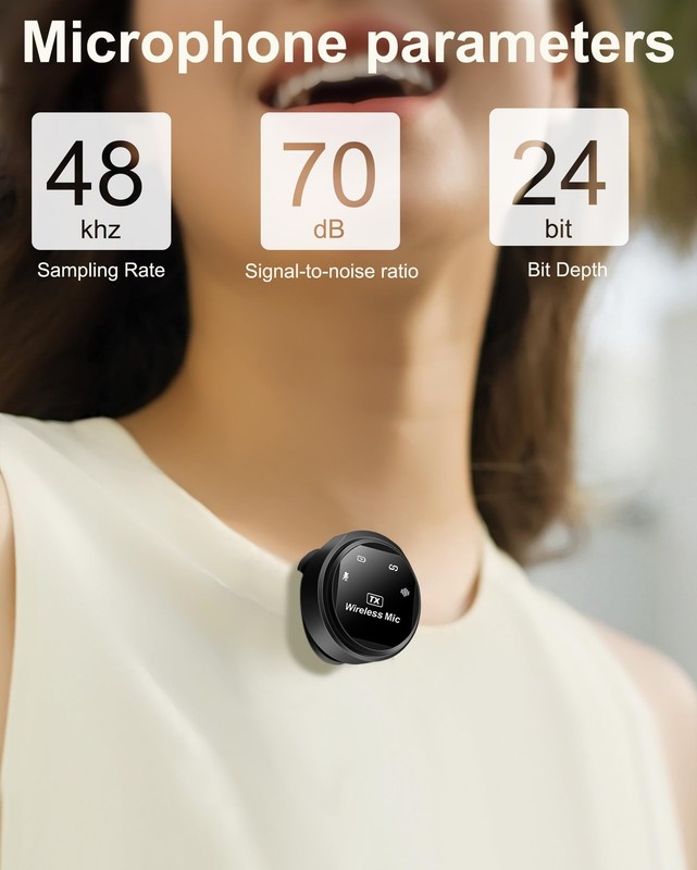 HOMEPAC Mini Microphone for iPhone,Wireless Microphone with AI Noise Cancellatio gallery