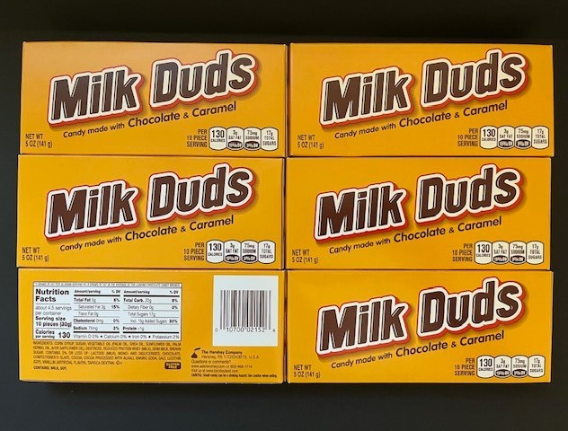 MILK DUDS Chocolate and Caramel Candy Boxes 5 oz each {6 BOXES} gallery
