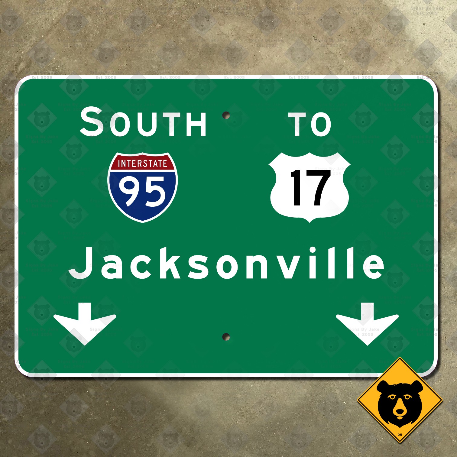 Florida Interstate 95 south Jacksonville freeway overhead highway sign 21x15 gallery