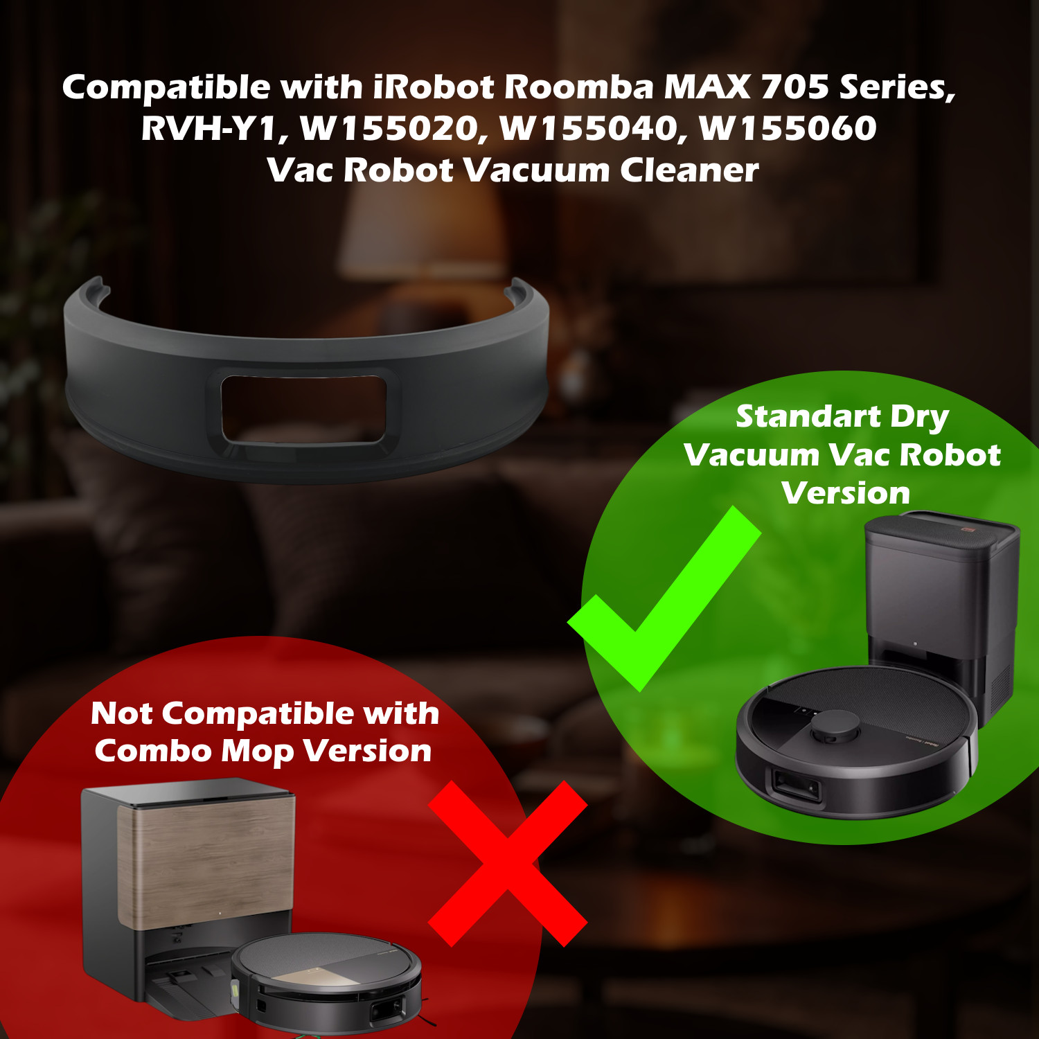 iRobot Roomba MAX 705 RVH-Y1 W155020 W155040 W155060 Vac Robot Front Bumper gallery