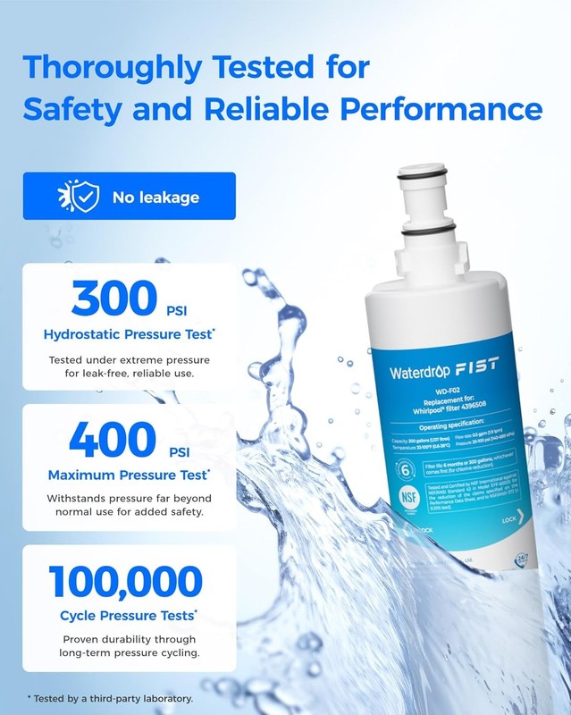 Waterdrop 4396508 Replacement for 4396508 nlc240v 4396510 Water Filter, 4 packs gallery