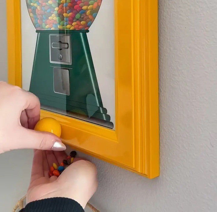 Wall Mount Candy Dispenser Frame, Gumball Machine Photo Picture Hanging Decor gallery
