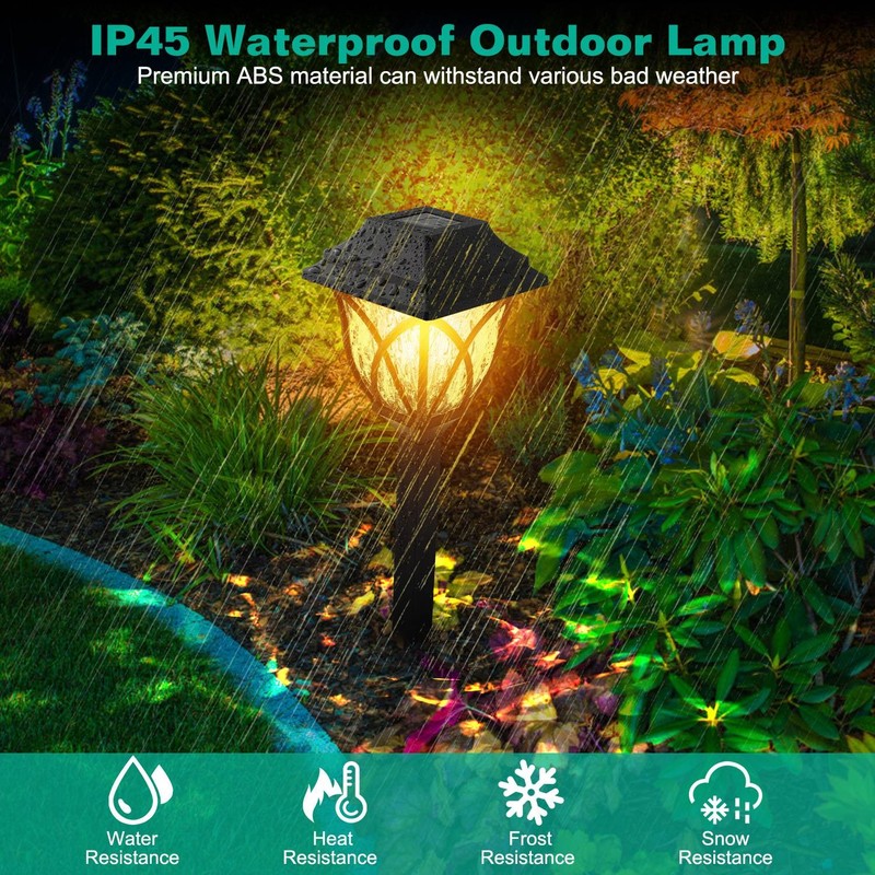6Pack Solar Powered Stake Light Outdoor Decorative Landscape Lamp IP45 Waterproo gallery