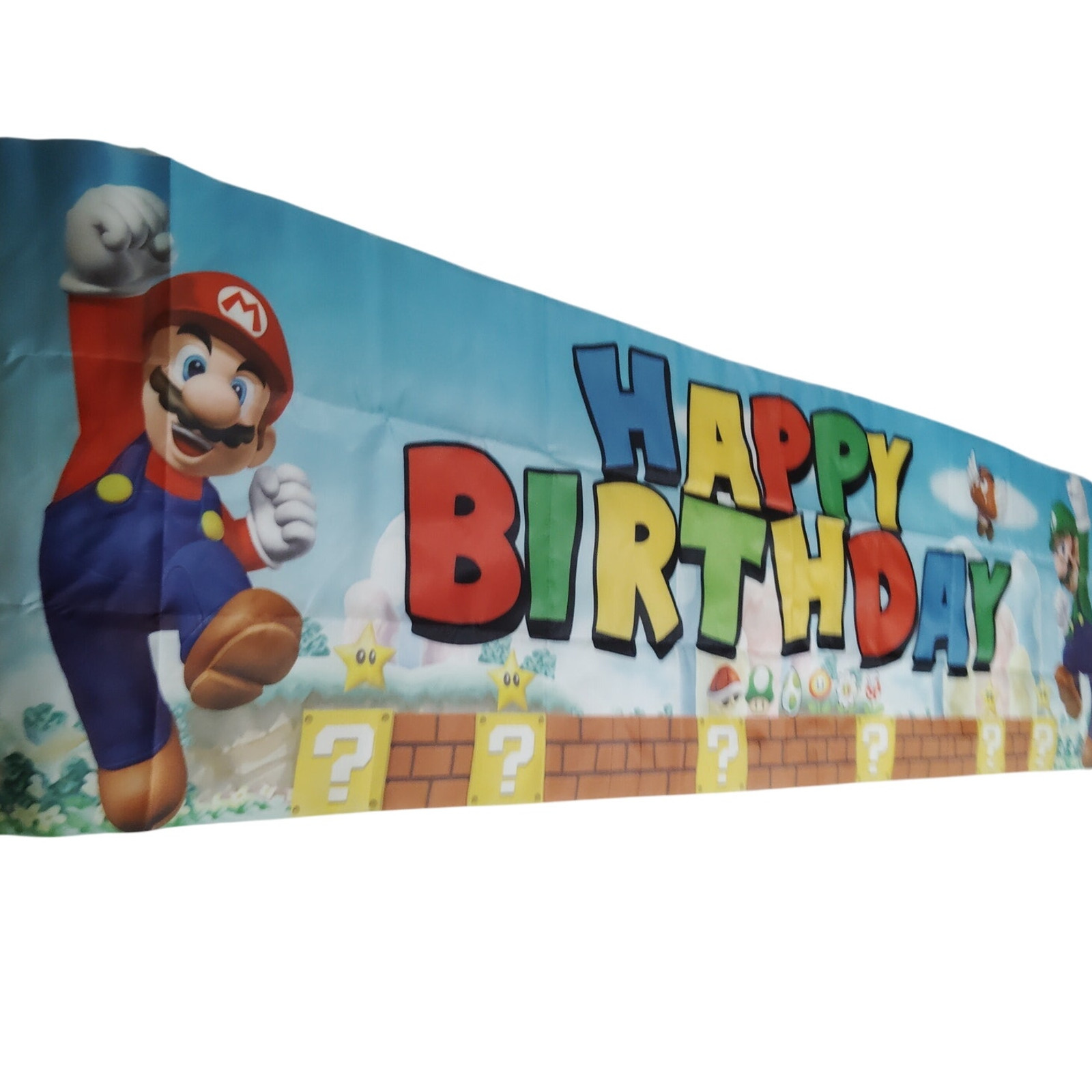 Super Mario Bros Birthday Banner 120" x 19" Includes 25 Mario Character Balloons gallery