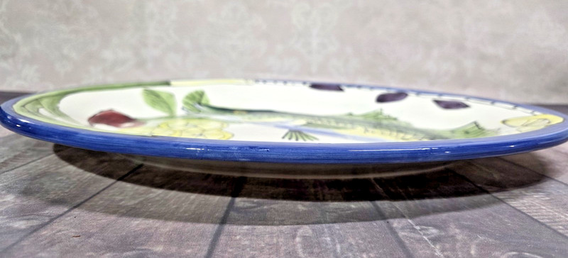Large Serving Platter Handcrafted Fish Ceramic Tika Lotus Seafood Lemon Pasta gallery