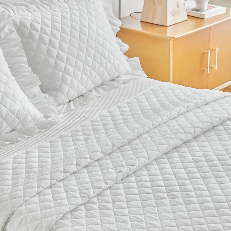 Ruffle Skirt Bedspread Set - 30" Long Drop - Vintage Chic Ruffled Summer Cove... gallery