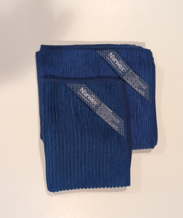 Norwex Channel Textured Kitchen Cloth and Towel Set Navy - New without packaging gallery