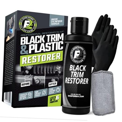Black Trim Restorer - Lasts 6+ Months, Dye Infused Waterproof Plastic 4 oz Kit gallery