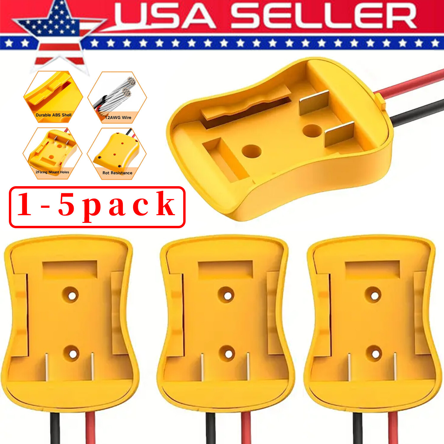 Power Connector DIY Battery Adapter Holder Dock For DeWalt 18V/20V Max Battery gallery