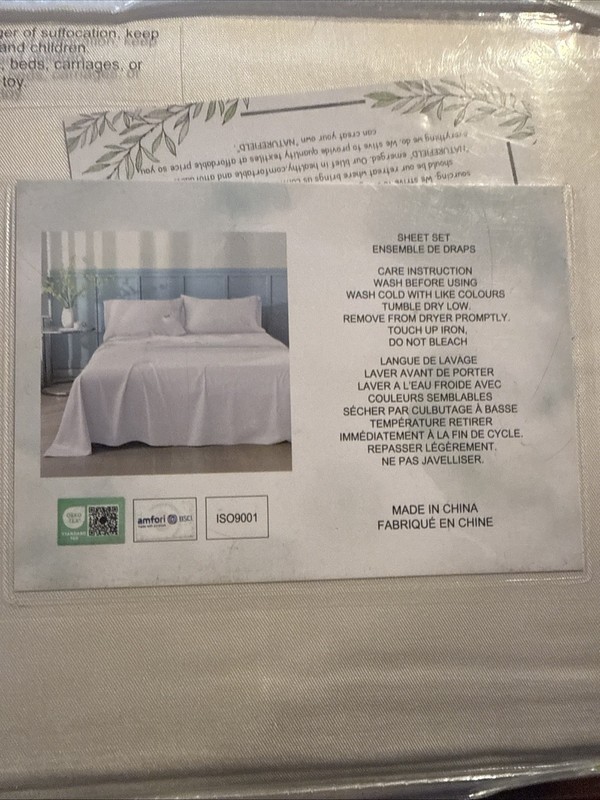 5 Piece Bamboo Split King Sheets Ivory New In Package 100% Rayon From Bamboo gallery