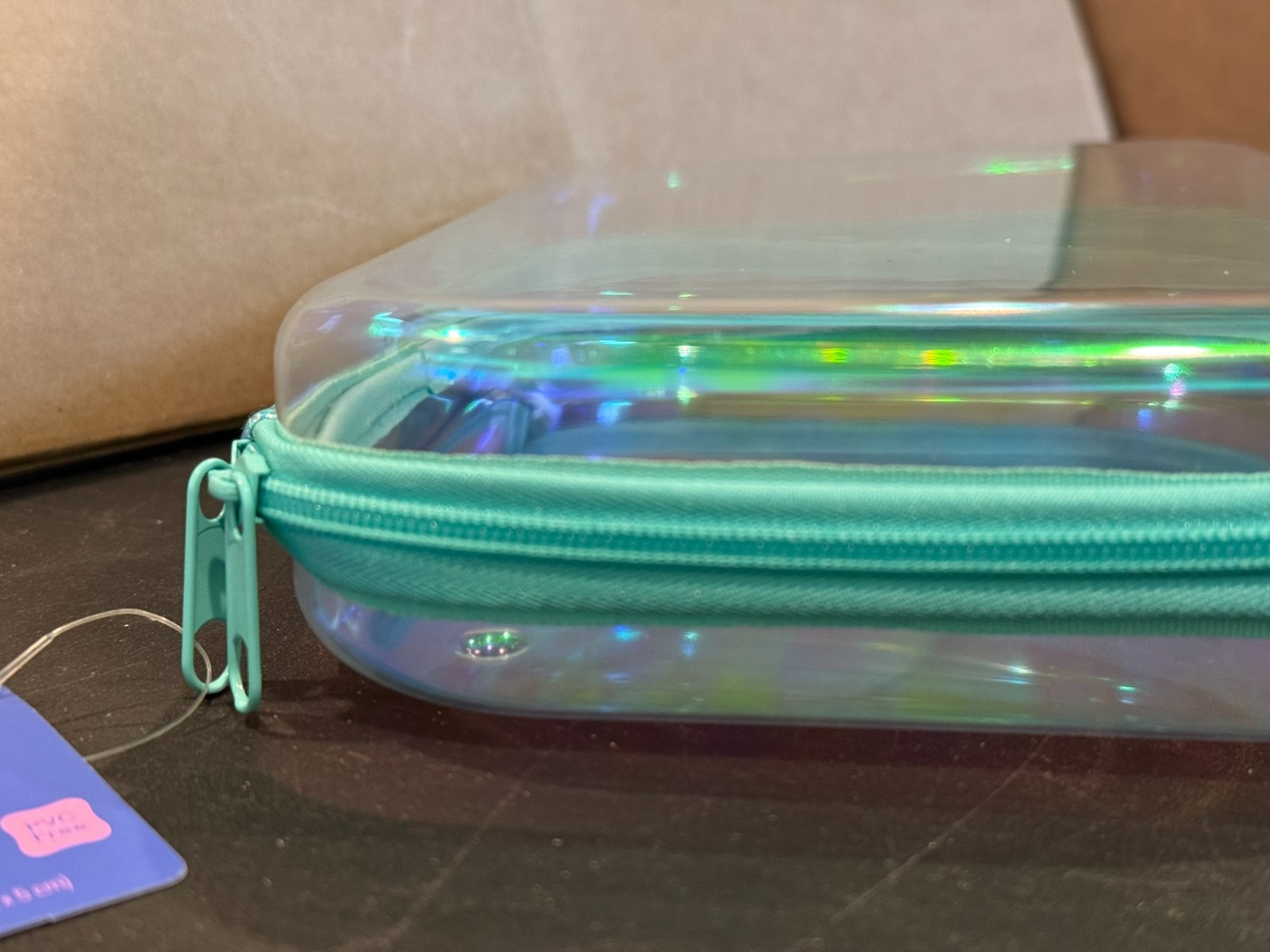 NWT Target Hard Sided Zipper Clear Iridescent Pencil Case Up & Up School PVCfree gallery