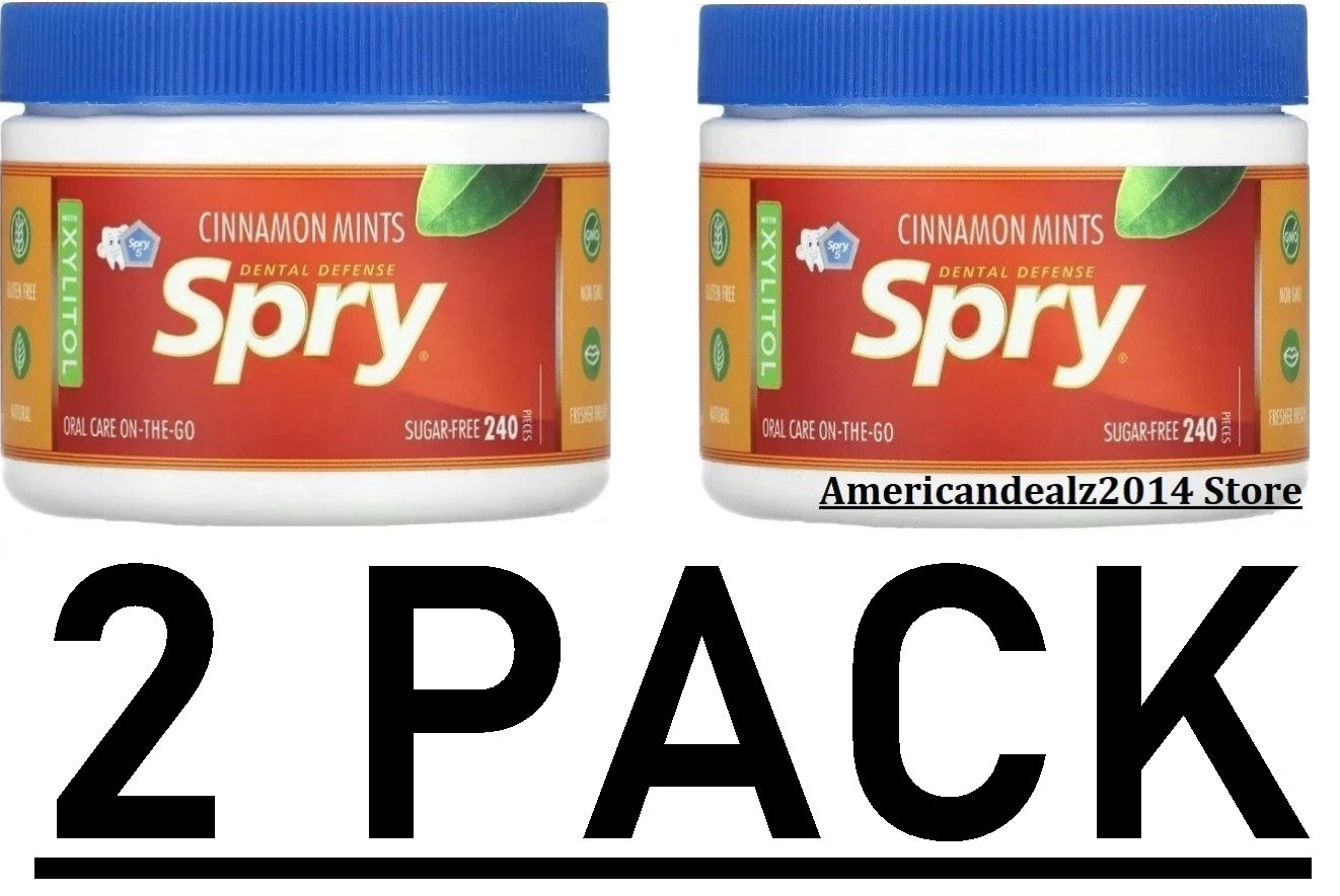 4 PACK - Xlear Spry Cinnamon Mints - Sugar Free 240 Ct Each EXP: 2027 gallery