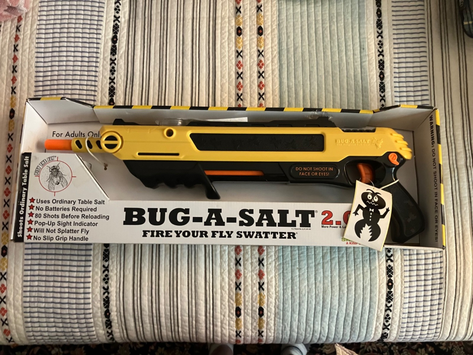 NIB BUG-A-SALT 2.0 Authentic Salt Gun Insect Control Adults Only Classic Yellow gallery