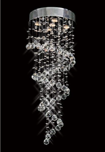 Dining Room Kitchen Foyer Rain Drop Spiral K9 Crystal Chandelier 5 Light Fixture gallery