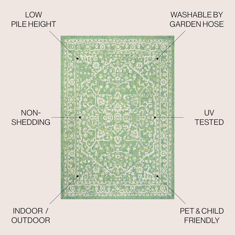 JONATHAN Y SMB104F-4 Malta Bohemian Medallion Textured Weave Indoor Outdoor Area gallery