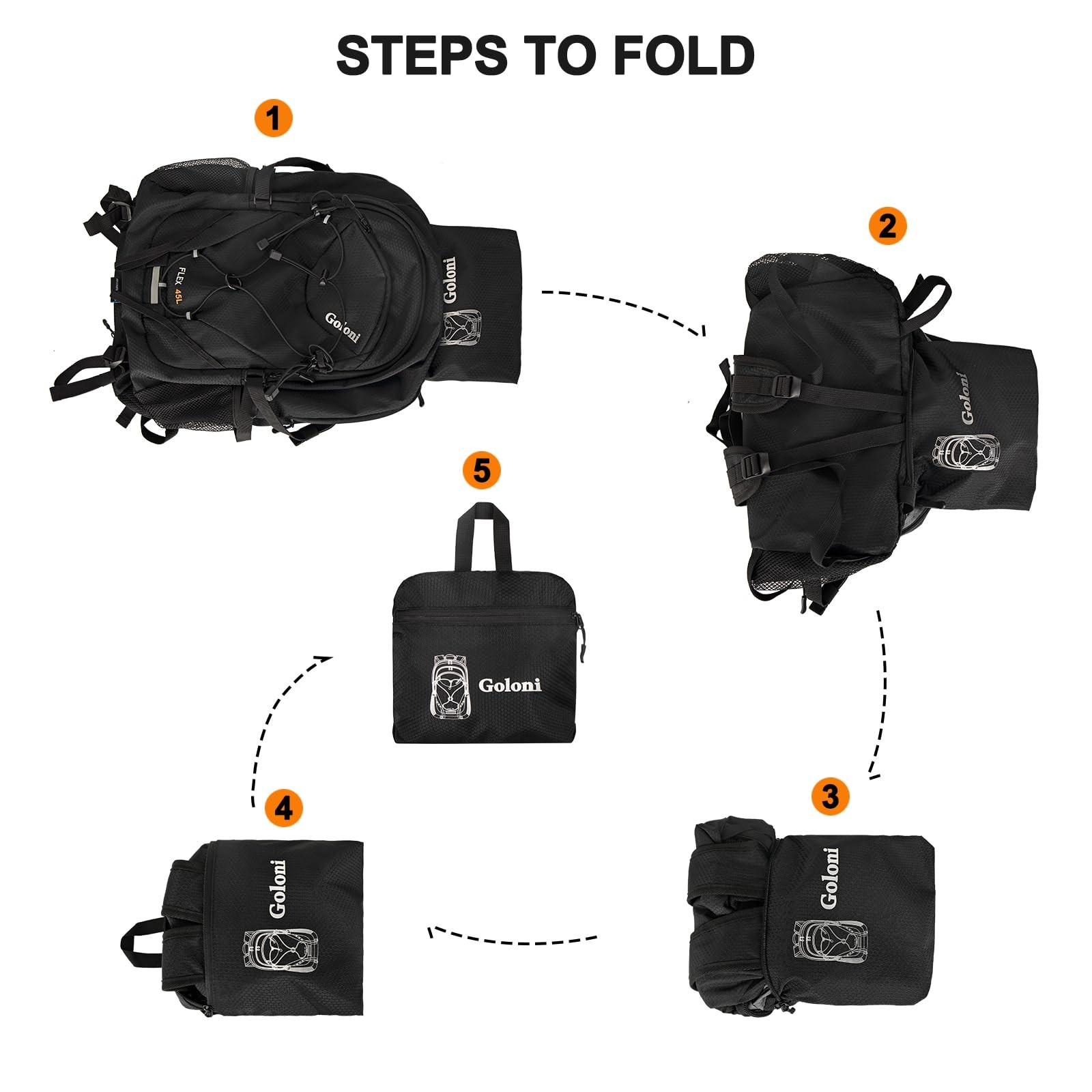 45L Hiking Backpack Lightweight Foldable, Waterproof Camping Backpack with Ra... 5