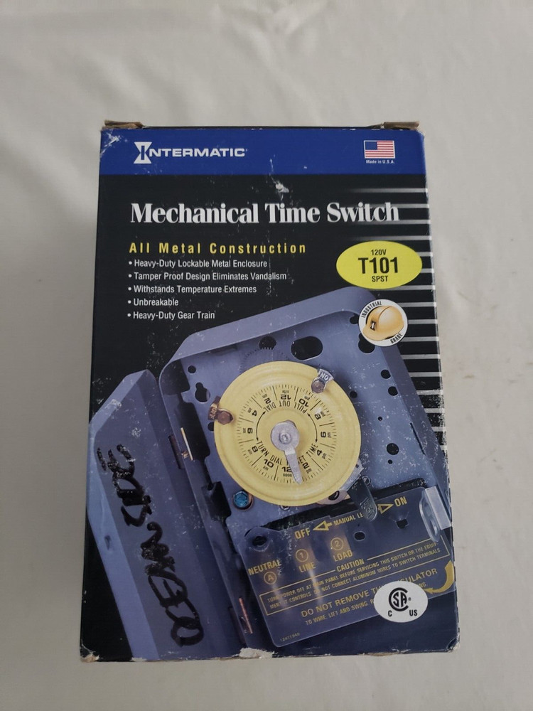 Intermatic T101 SPST Mechanical Time Switch Gray - 120V 40amp