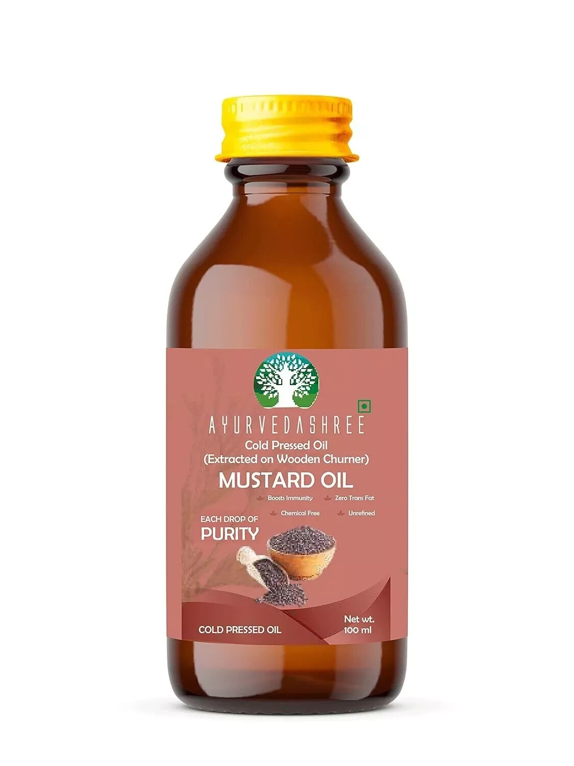 AYURVEDASHREE Cold Pressed Mustard Oil, 3.38 fl 100% Pure Natural, GMO-Free gallery