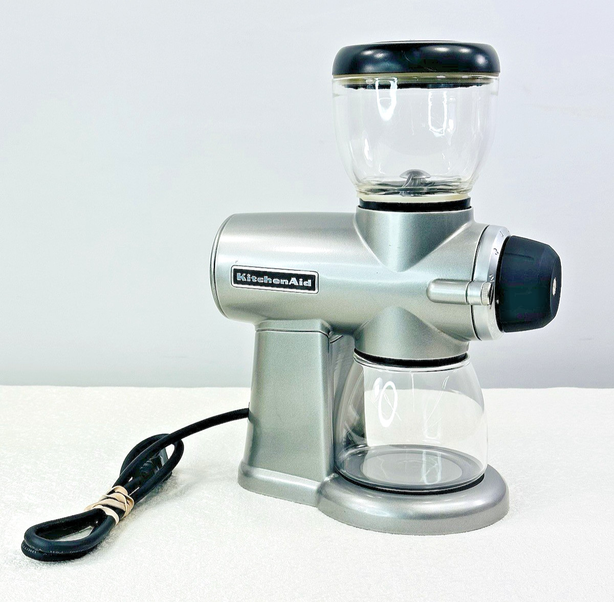 KitchenAid Burr Grinder KCG0702CU Silver Tested & Working | Catch Glass Included gallery