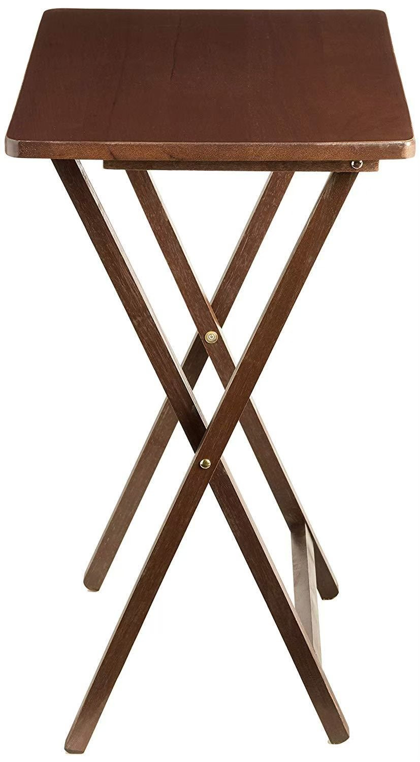 (2-Pack) Folding TV Tray Table Set in Walnut 19 X 15 X 26 Inch gallery