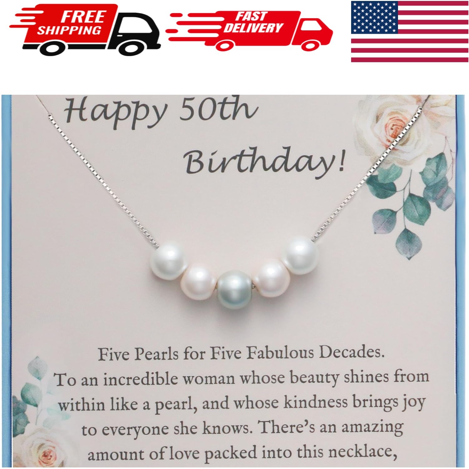 Milestone Birthday Sterling Silver Pearl Necklace - Perfect for All Ages gallery