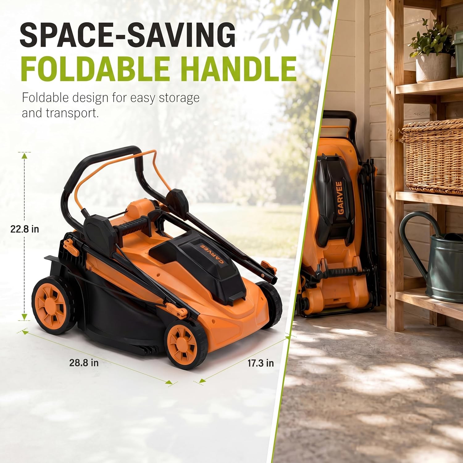 Cordless Lawn Mower 17-Inch Battery Powered Push Mower 2-in-1 Walk-Behind Mower gallery