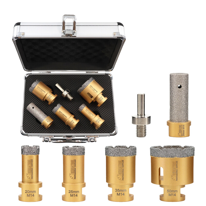 M14 Diamond Hole Saw 6pcs Adapter Porcelian Marble Core Drill BIt Angle Grinder gallery