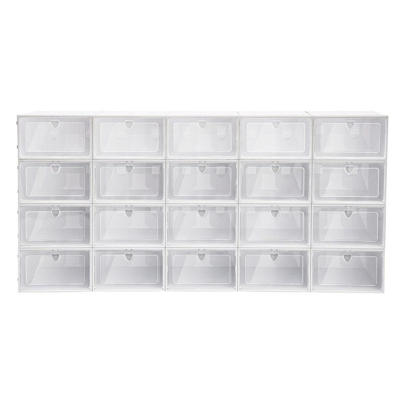 20pcs Stackable Shoe Storage Box Durable Plastic Sneaker Display Case Organizer gallery