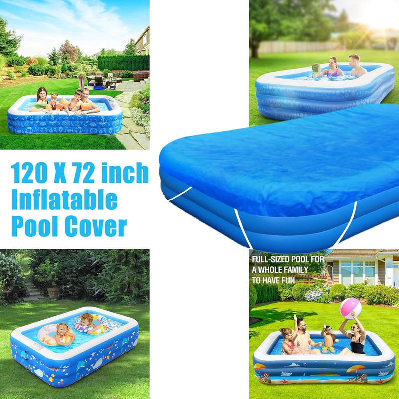 10 x 6 ft Rectangular Pool Cover,Fits 120 in x 72 in (305 cm x 183 cm),Dustproof gallery