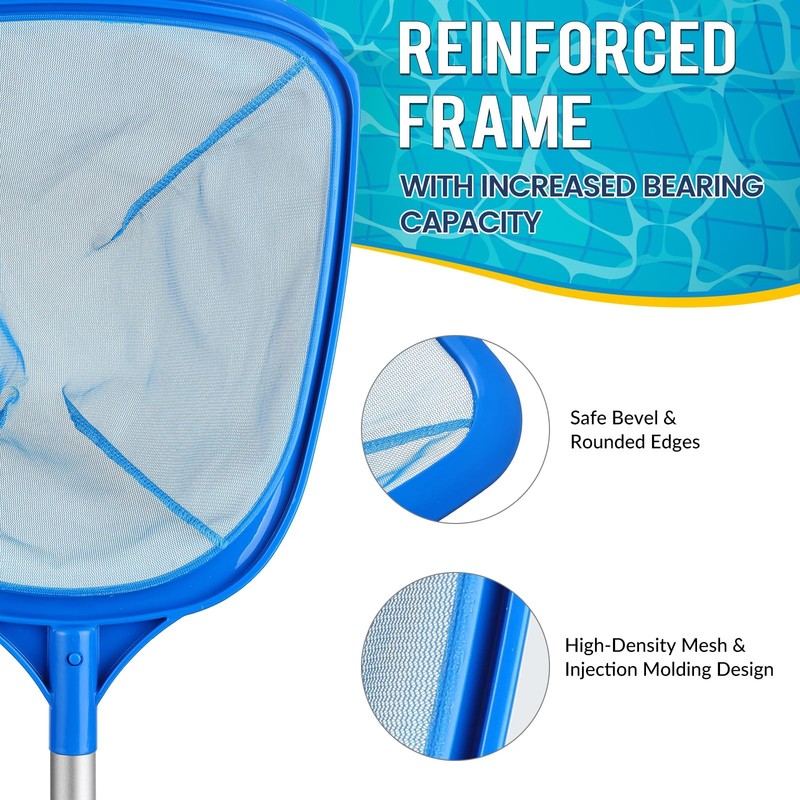 Pool Skimmer Net, Deep Pool Leaf Net with Reinforced Frame, Large Capacity gallery