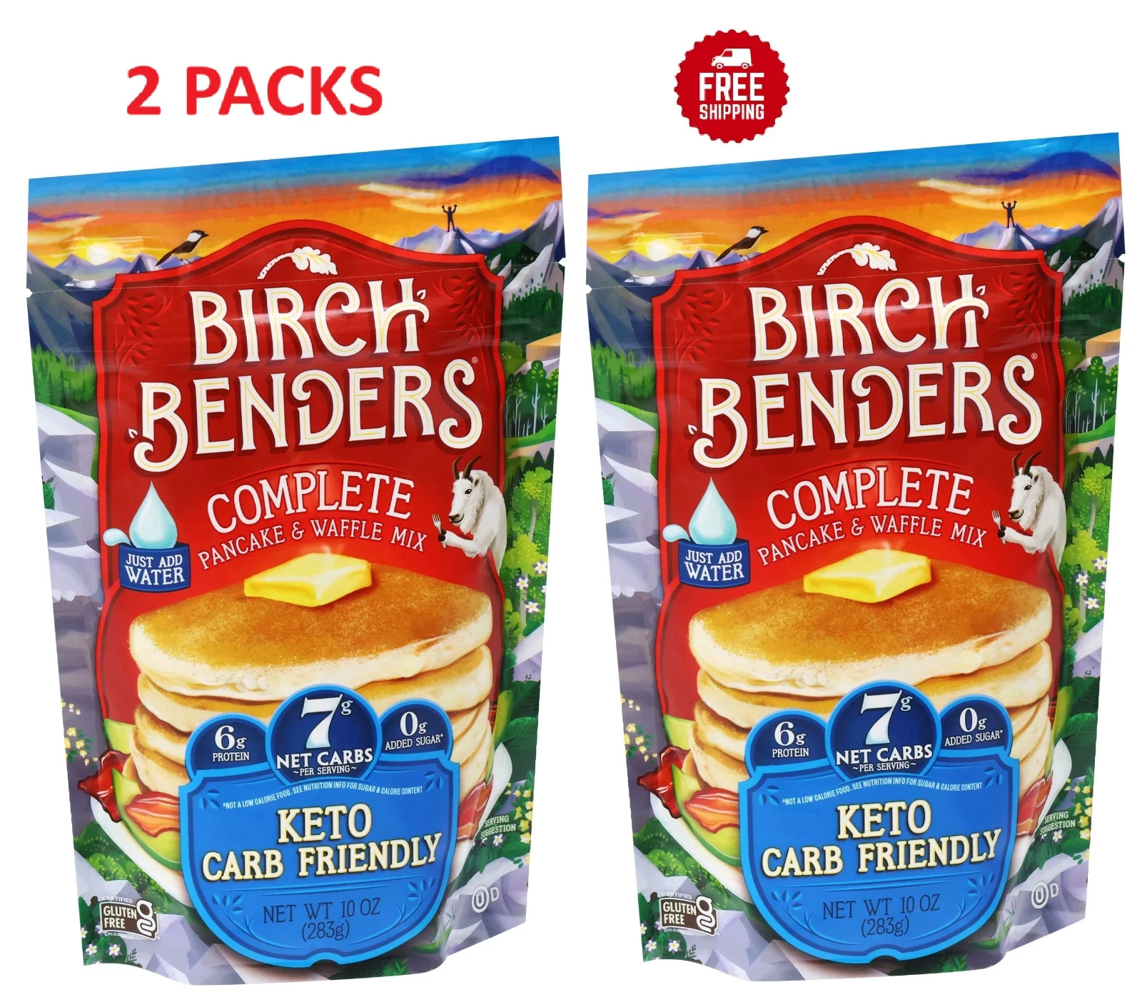 Keto Carb Friendly Pancake & Waffle Mix, 10oz (2 PACK) FREE & FAST SHIPPING gallery