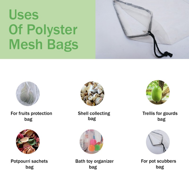 100% Polyester Mesh Drawstring Pouch for everyday use gallery