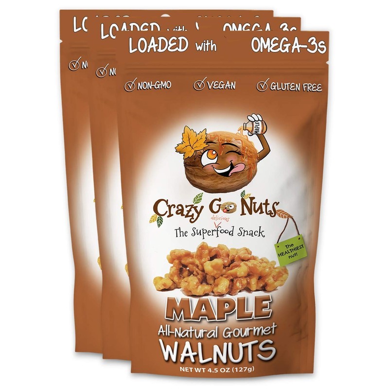 Crazy Go Nuts Maple Glazed Walnuts - Superfood Snack, 13.5 Oz 3-Pack gallery