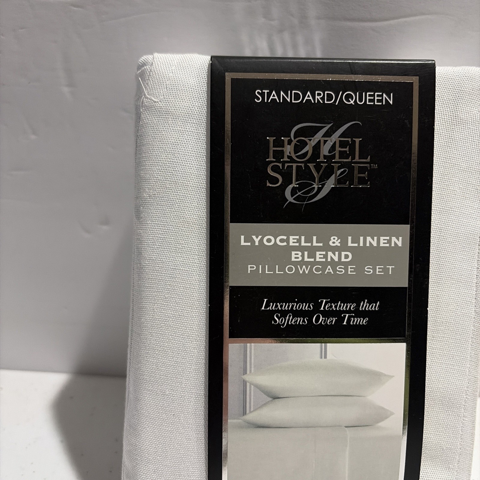 Hotel Style Lyocell & Linen Blend 2 Pillowcases Queen, Gypsum gallery