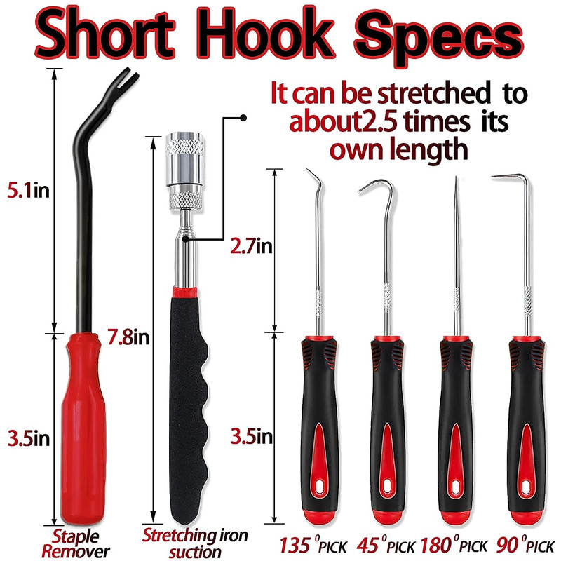 11Pcs/Set Precision Pick & Hook with Scraper and Magnetic Telescoping Tool Kit gallery