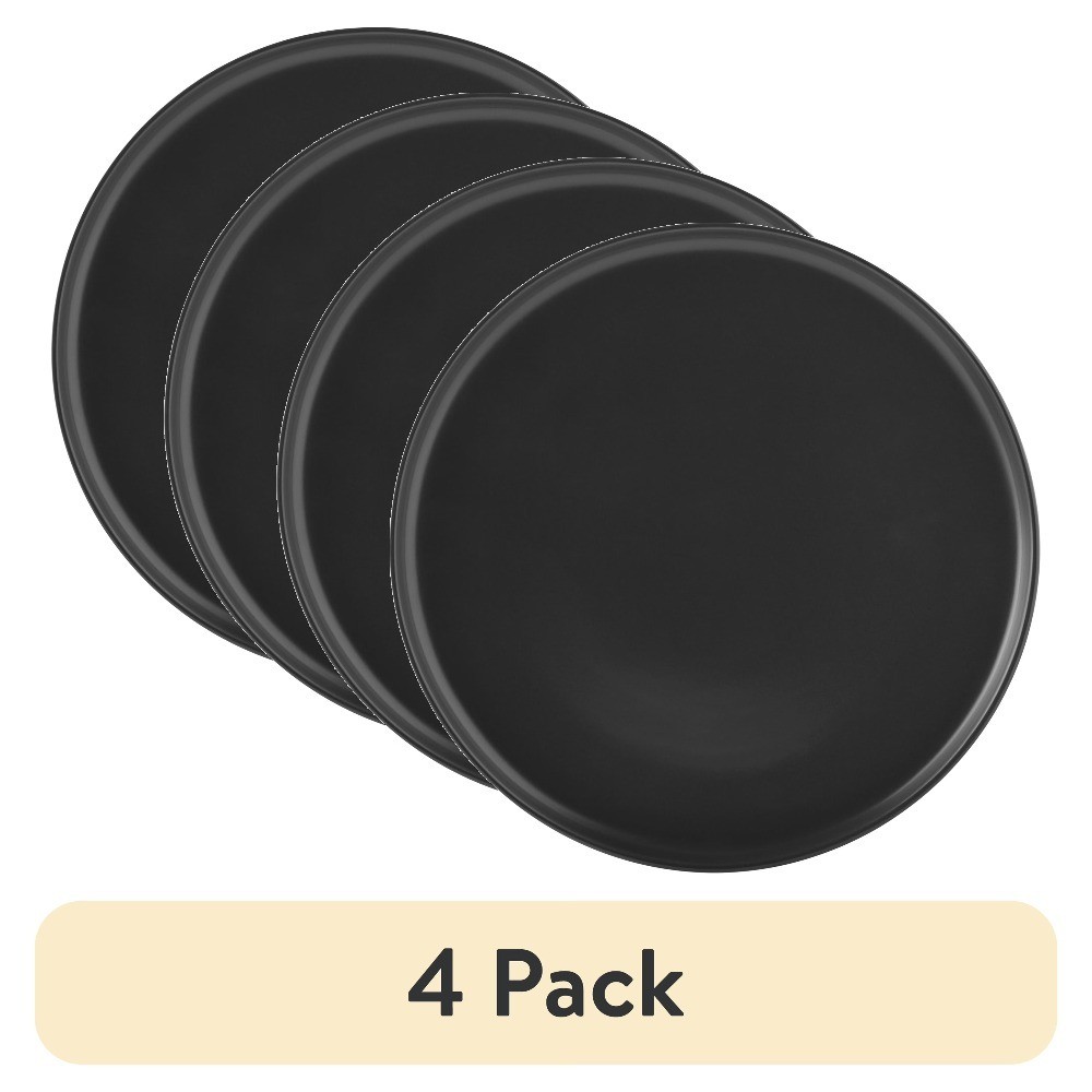 4-Pack Matte Black Stoneware Dinner Plates Set of 4 gallery