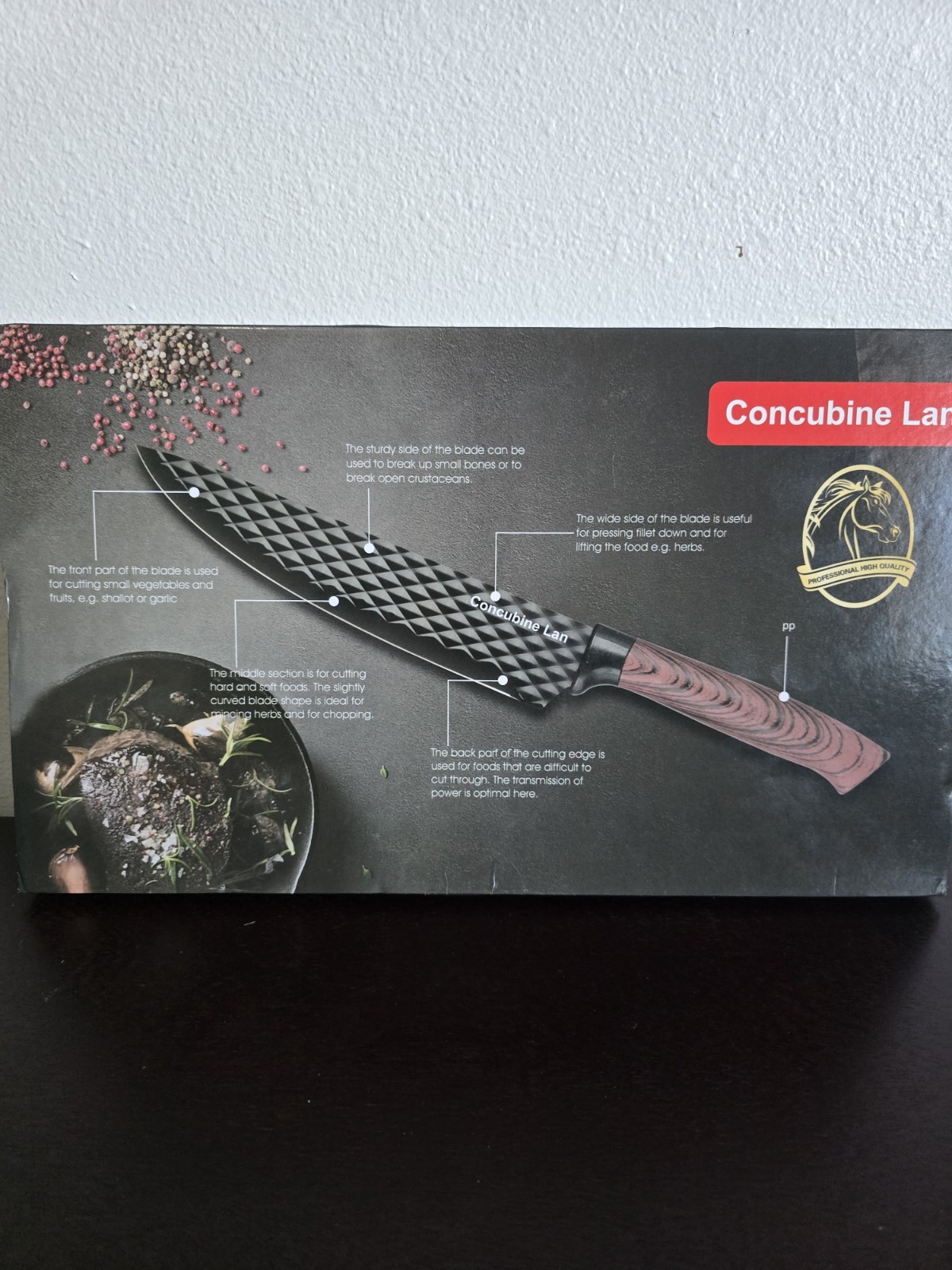 Concubine Lan 5-Piece Kitchen Knife Set, Cleaver, Chef Knife, Peeler, Scissors gallery