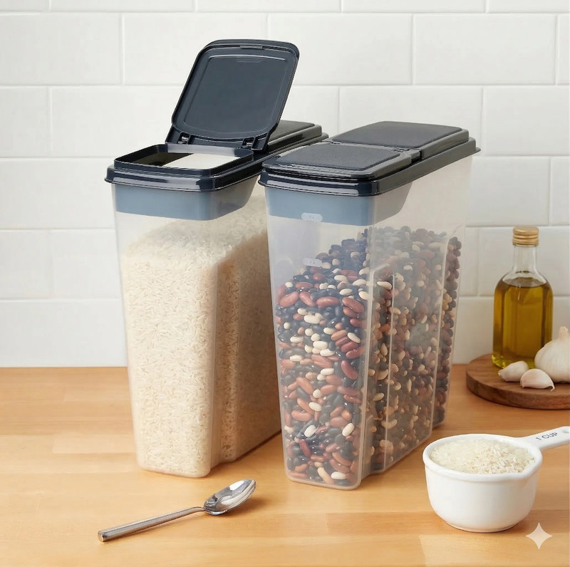 2-Pack Plastic Cereal Keeper Storage Containers, Kitchen Pantry Organizer Canist gallery