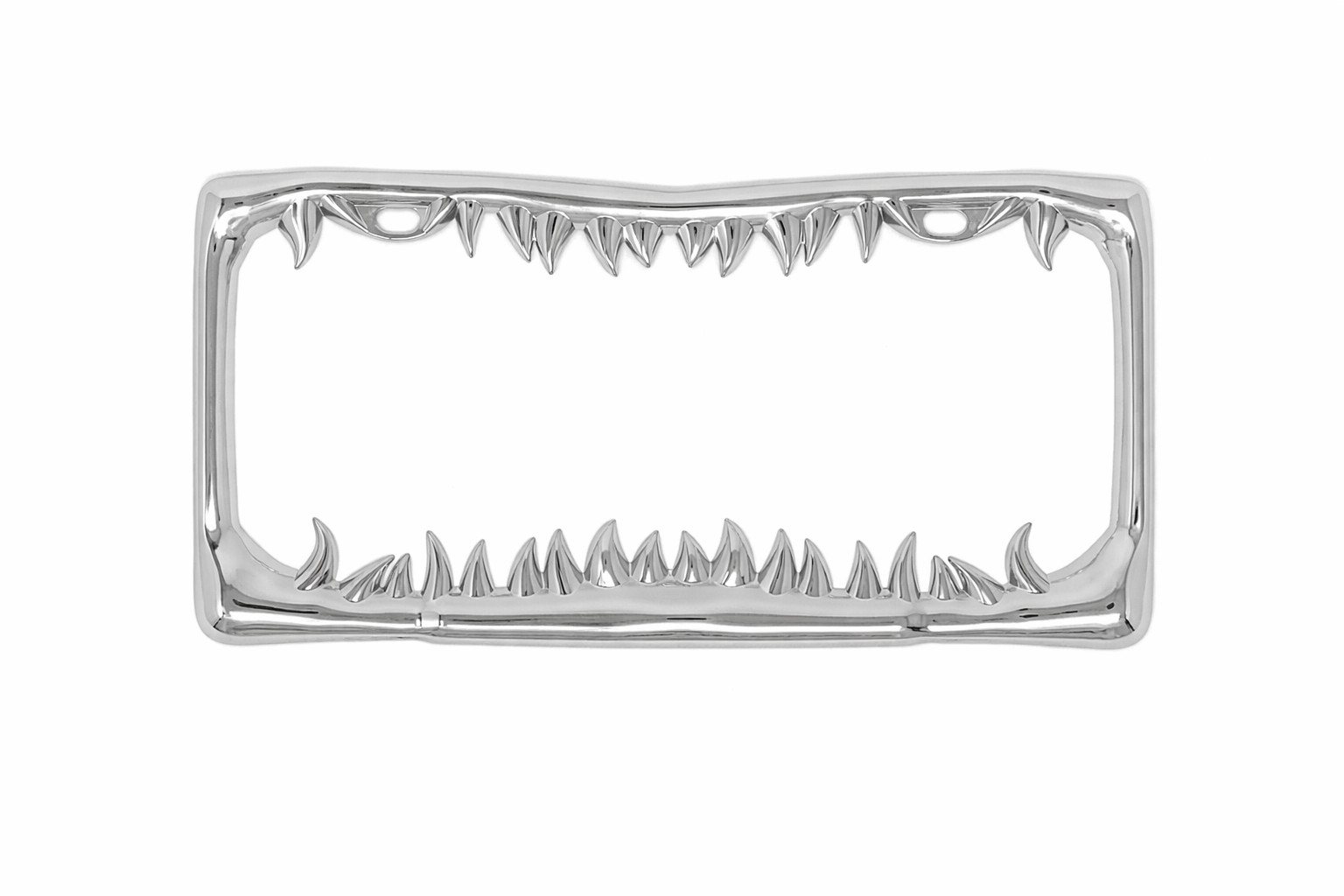 Universal Metal Shark Tooth Teeth Jaws License Plate Frame Cool Design Chrome gallery