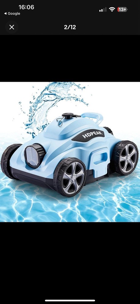 Cordless Robotic Pool Cleaner,Automatic Pool Vacuum Robot for In-Ground/Above
