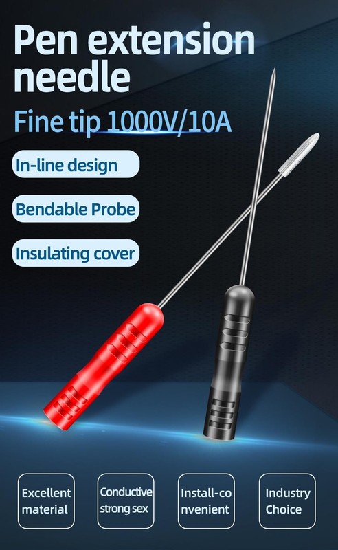 NEW PT2003 Fine Needle Probe Tip Test Leads 1000V 10A Bendable Pen Tips gallery