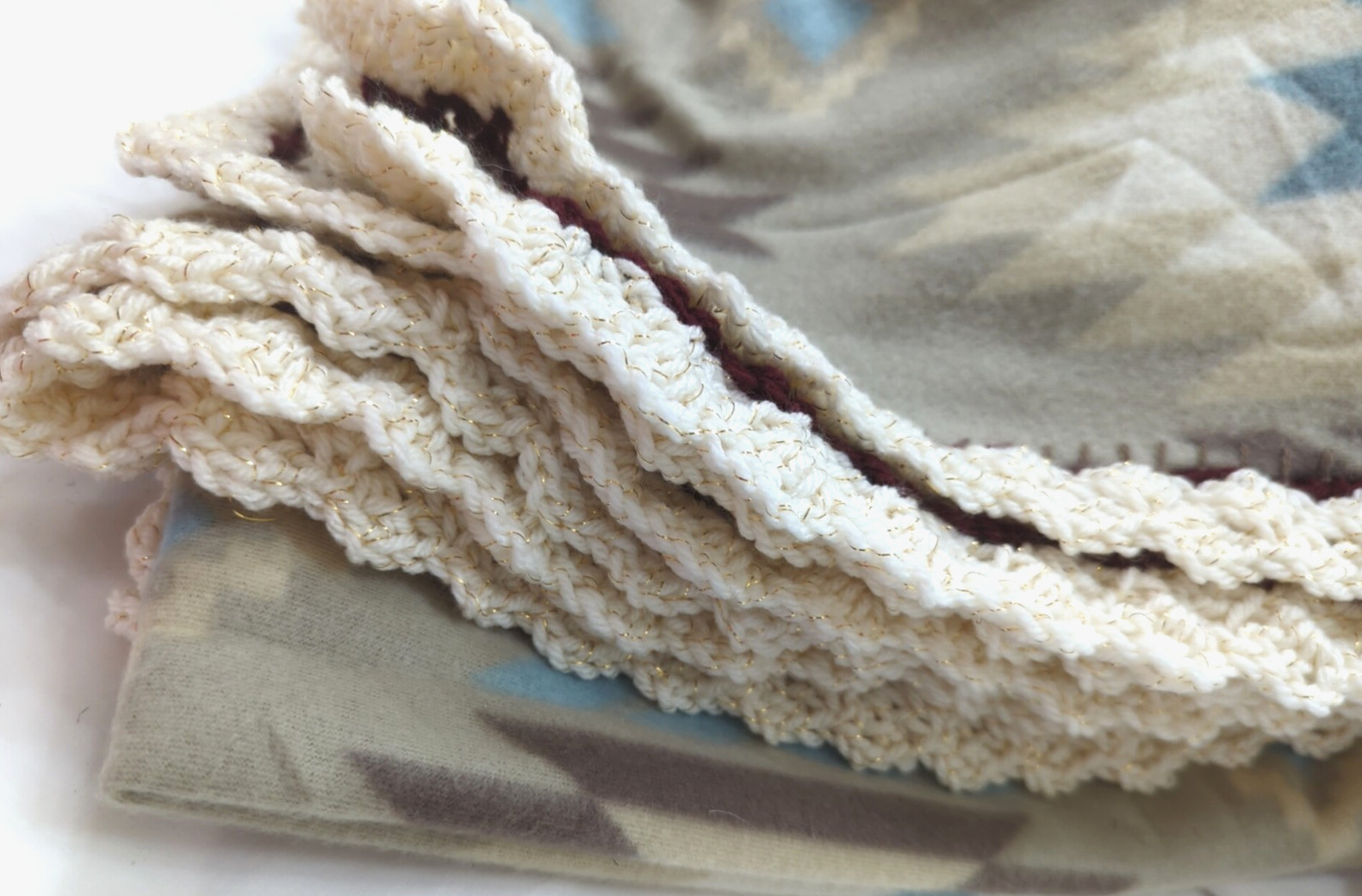 Hand Crafted SW Native American-style New Fleece Throw Travel Carseat Stroller gallery
