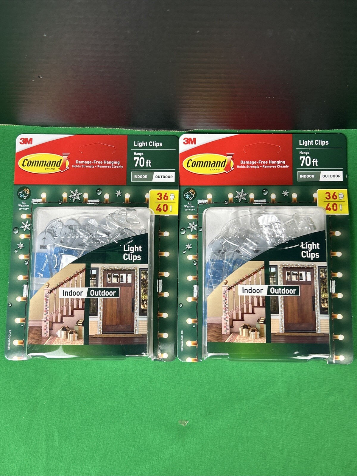 2 PK Command Outdoor Light Clips w/ Water-Resistant Strips 36 Hooks 40 Strips EA gallery