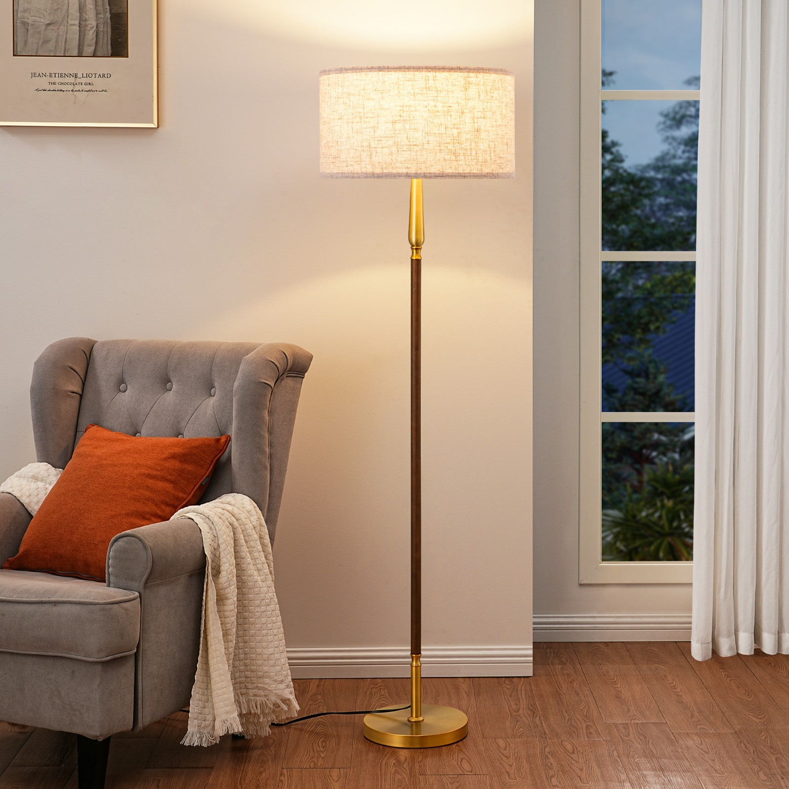 EDISHINE 61.8" Dimmable Standard Floor Lamp With Remote and Bulb Included gallery
