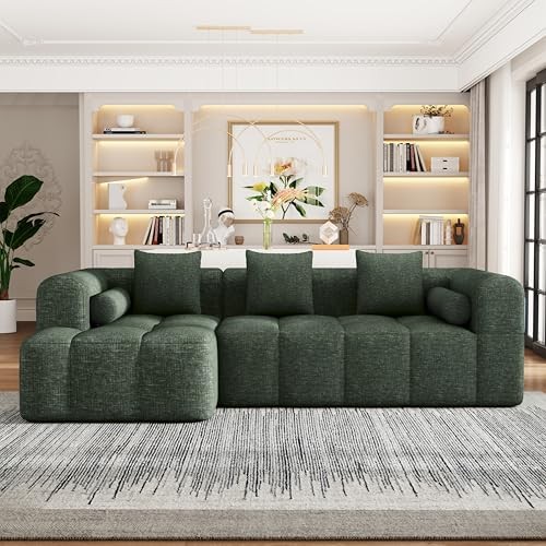 Left Facing Corner Cloud Sectional Sofa Full-Compressed Boneless Sofa Green/L gallery