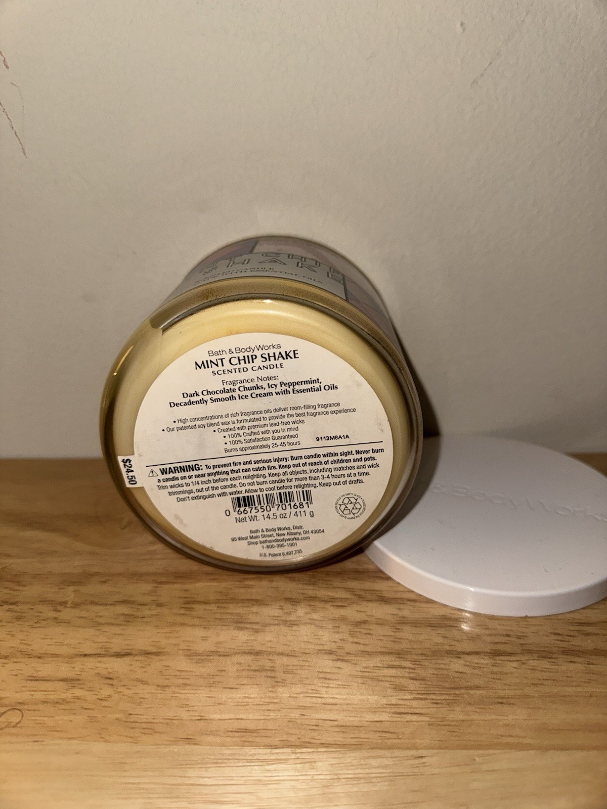 Bath & Body Works Mint Chip Shake Scented Candle Beige Jar Multiple Wicks 14.5oz gallery