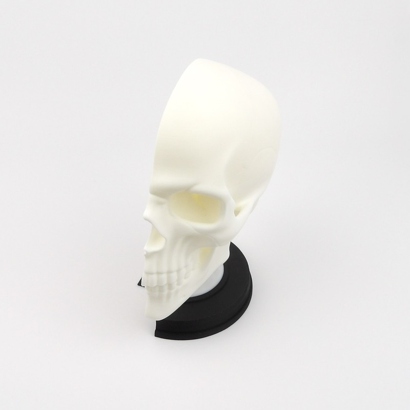 3D Printed Gothic Skull Bookend Anatomical Bone White Matte Black Macabre Decor gallery