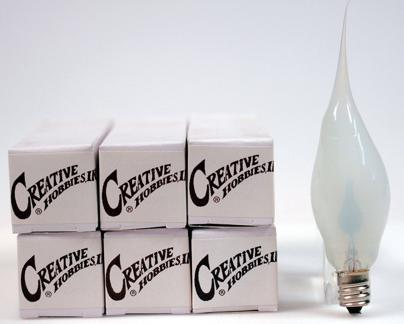 Silicone Dipped Flickering Flame Bulb, Country Candle Lamp Style, Pack of 6 gallery