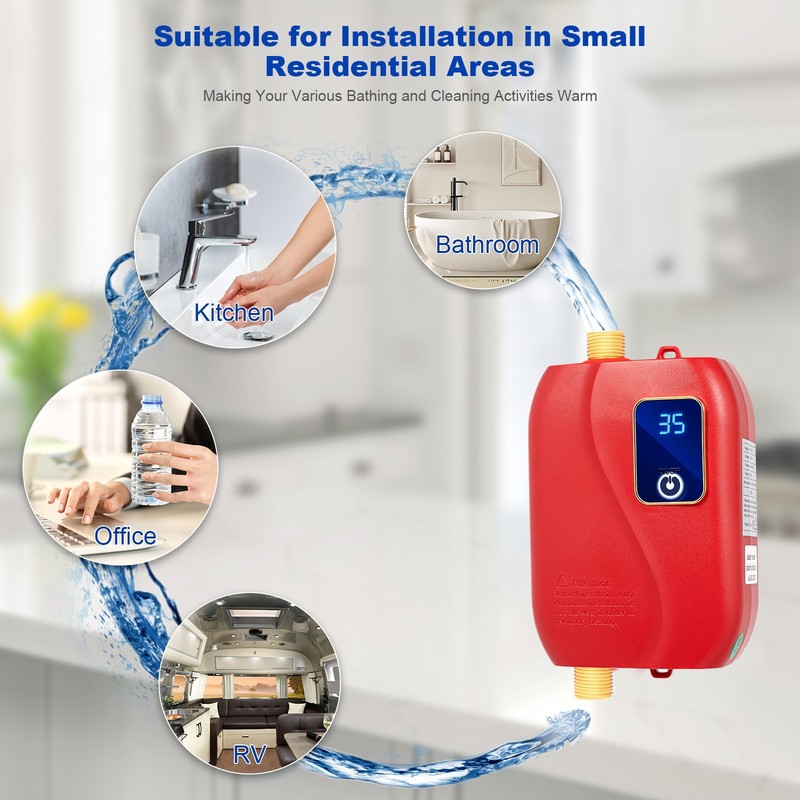 Mini Instant Electric Tankless Hot Water Heater Kitchen Under Sink Faucet gallery